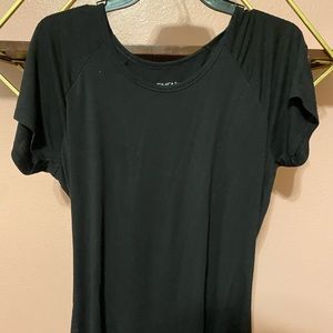 BLACK SCOOP NECK SHIRT